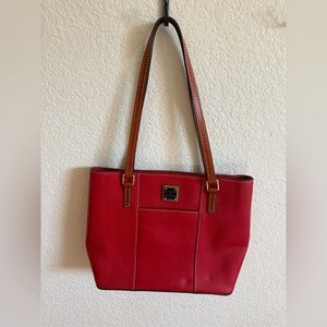 Cyber Monday: Dooney & Bourke tote handbag red pebble leather — like brand-new!